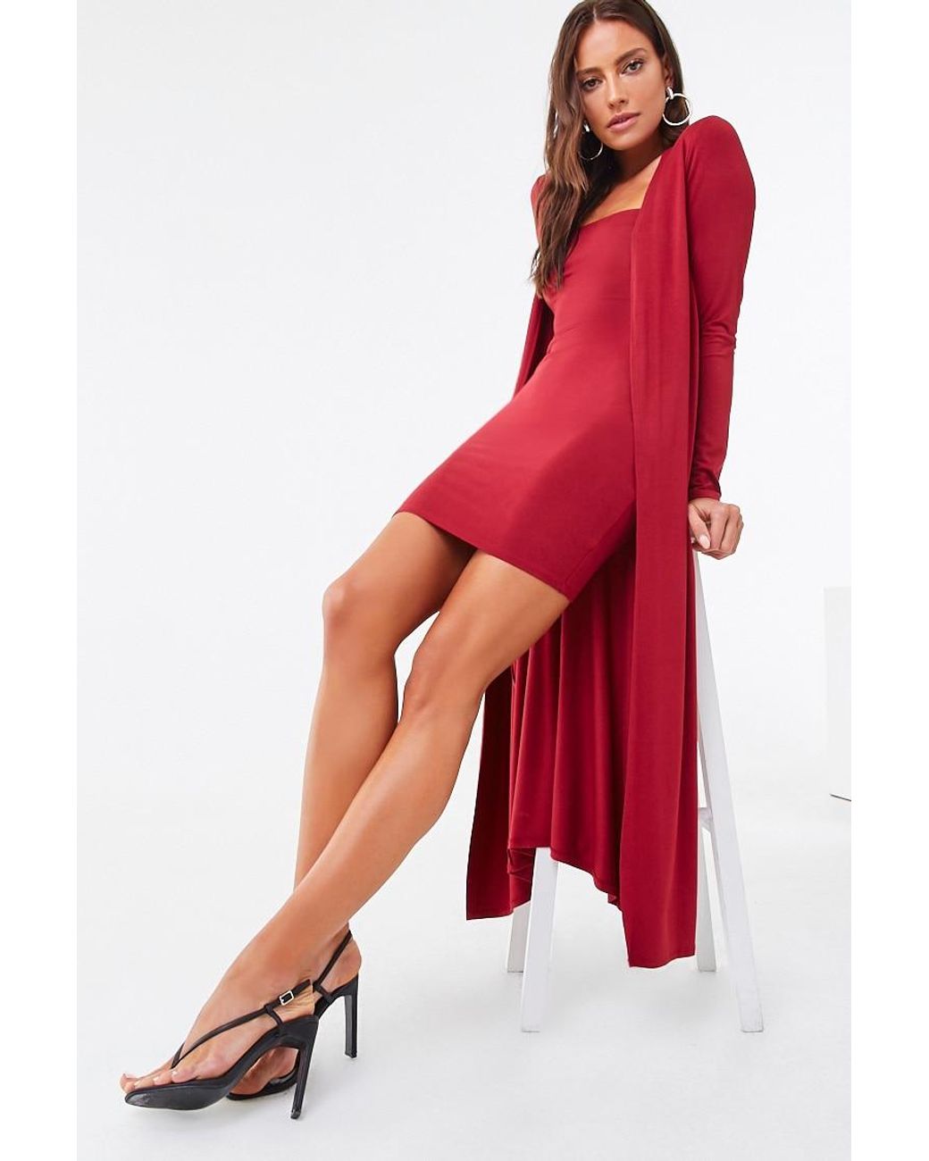 tube dress with cardigan