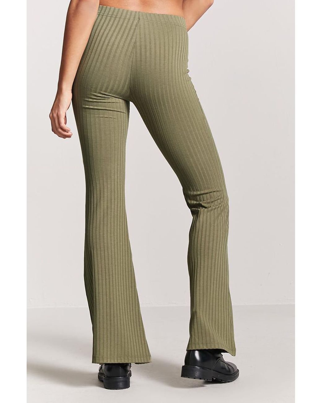 olive green flared pants