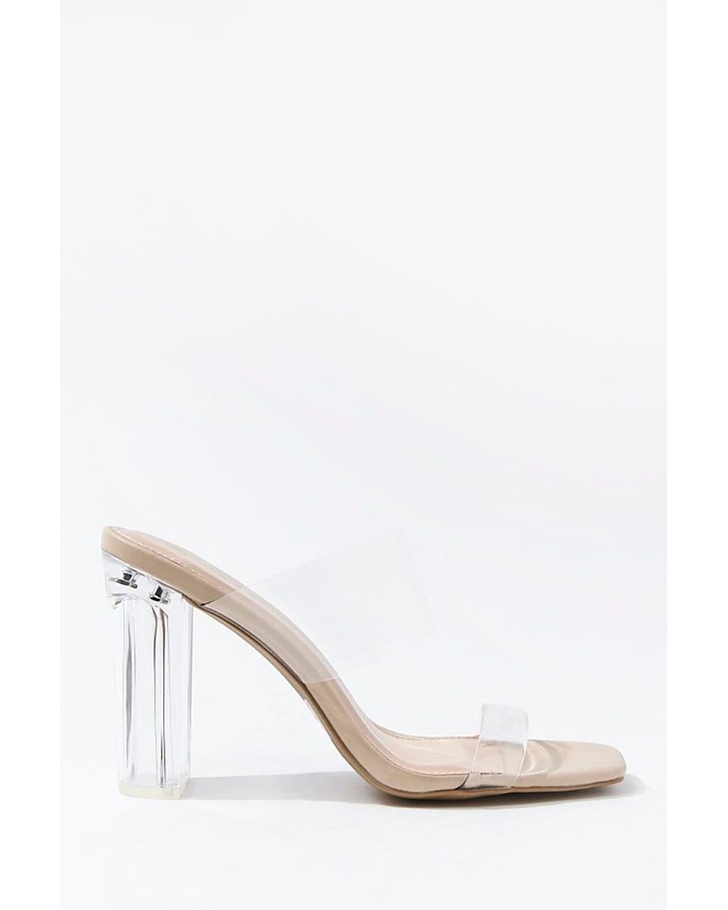 lucite block heels