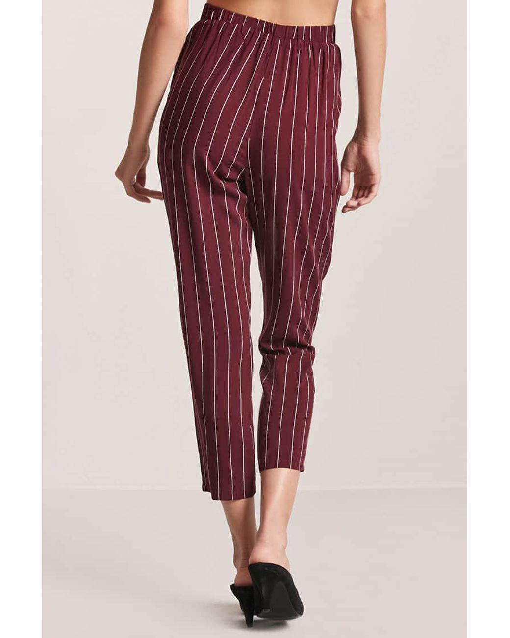 Forever 21 High-waist Pinstripe Pants 