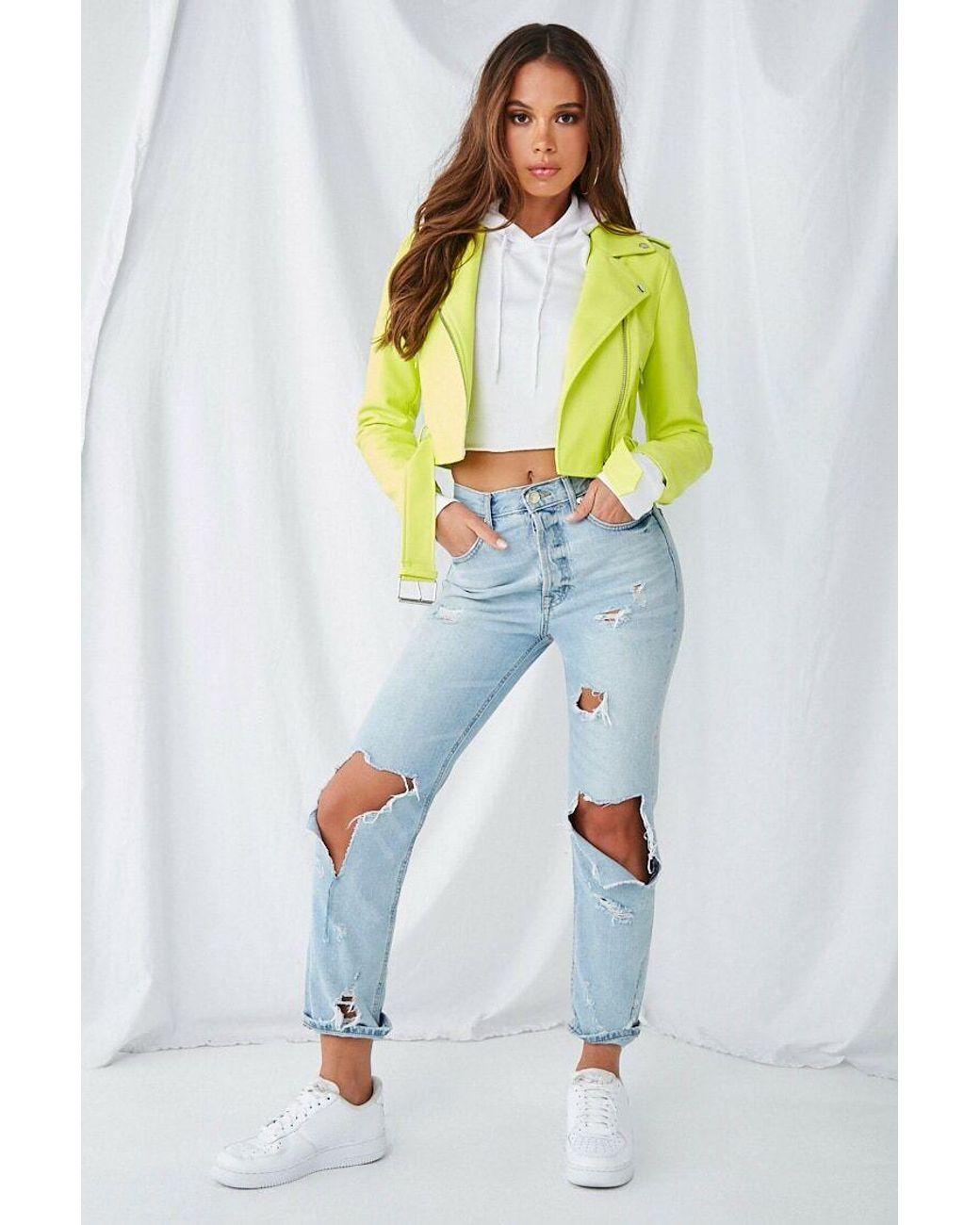 neon green faux leather jacket