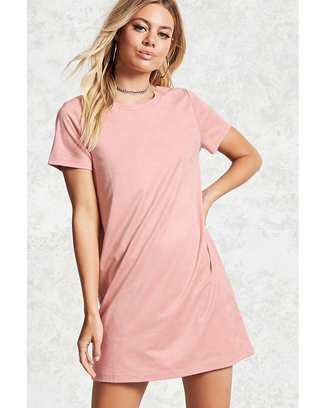 Forever 21 Faux Suede T-shirt Dress in 