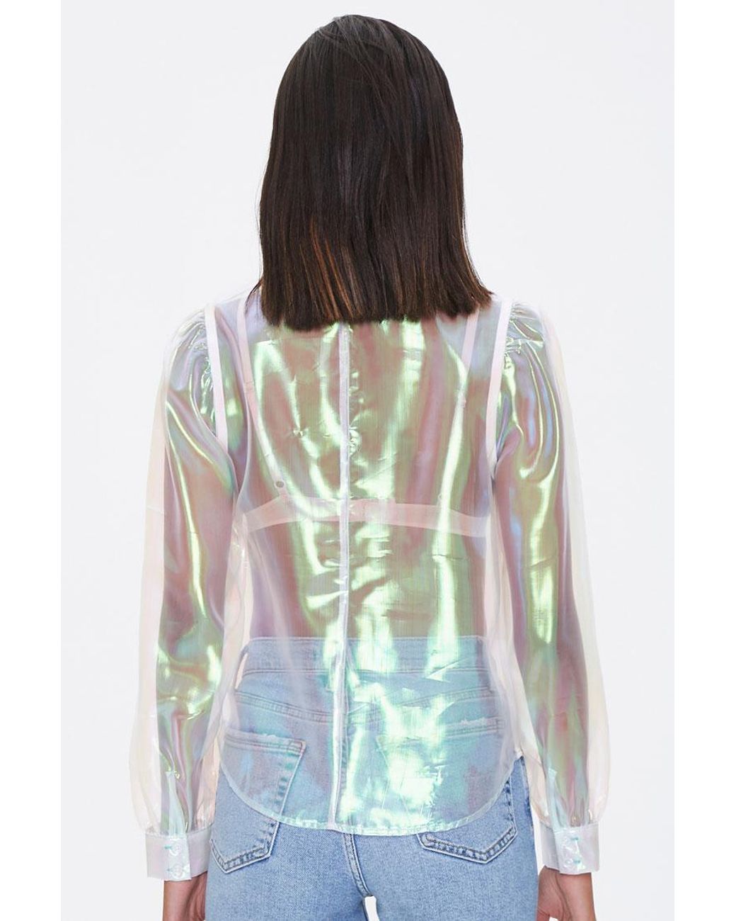 Synthetic Iridescent Organza Shirt 