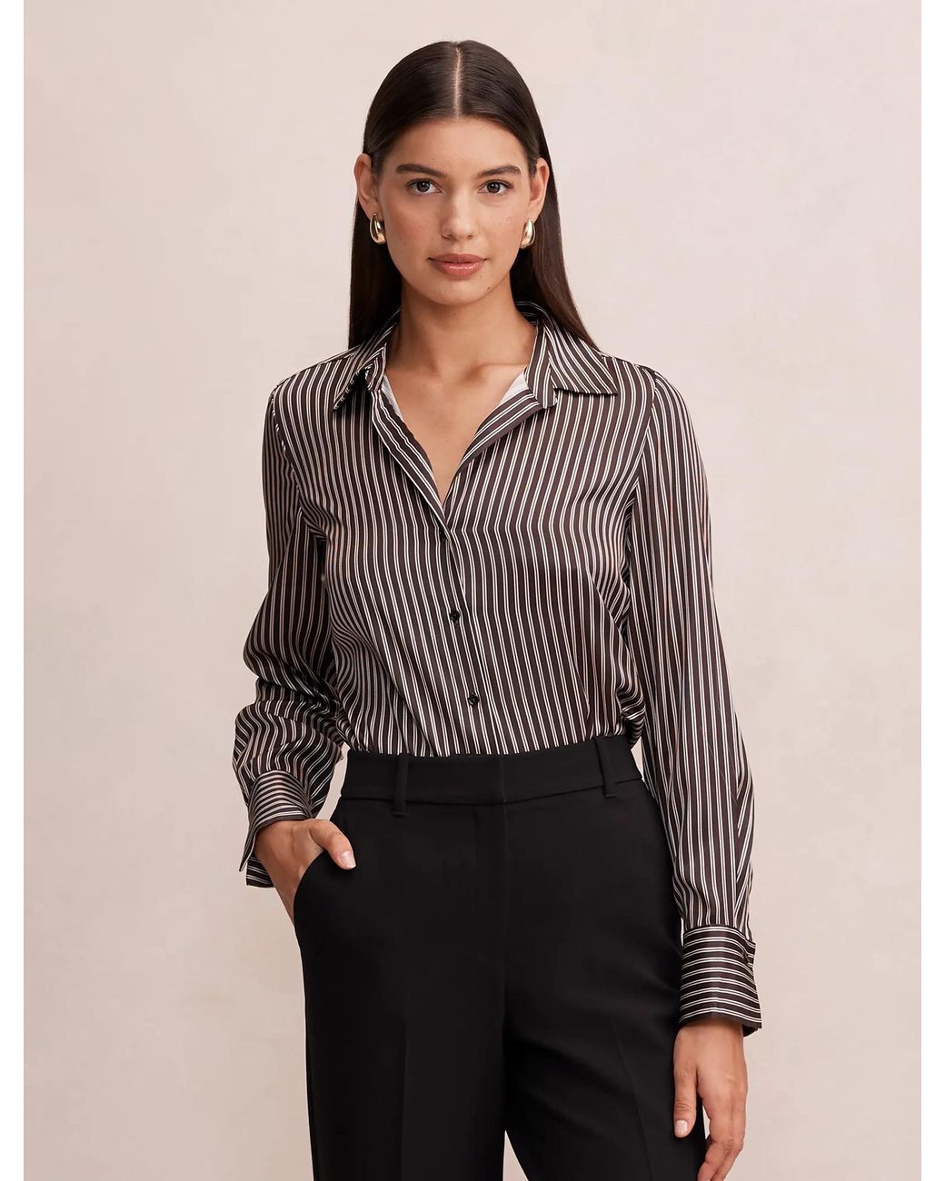 Forever New Multicolor Harvey Notched Neck Satin Shirt