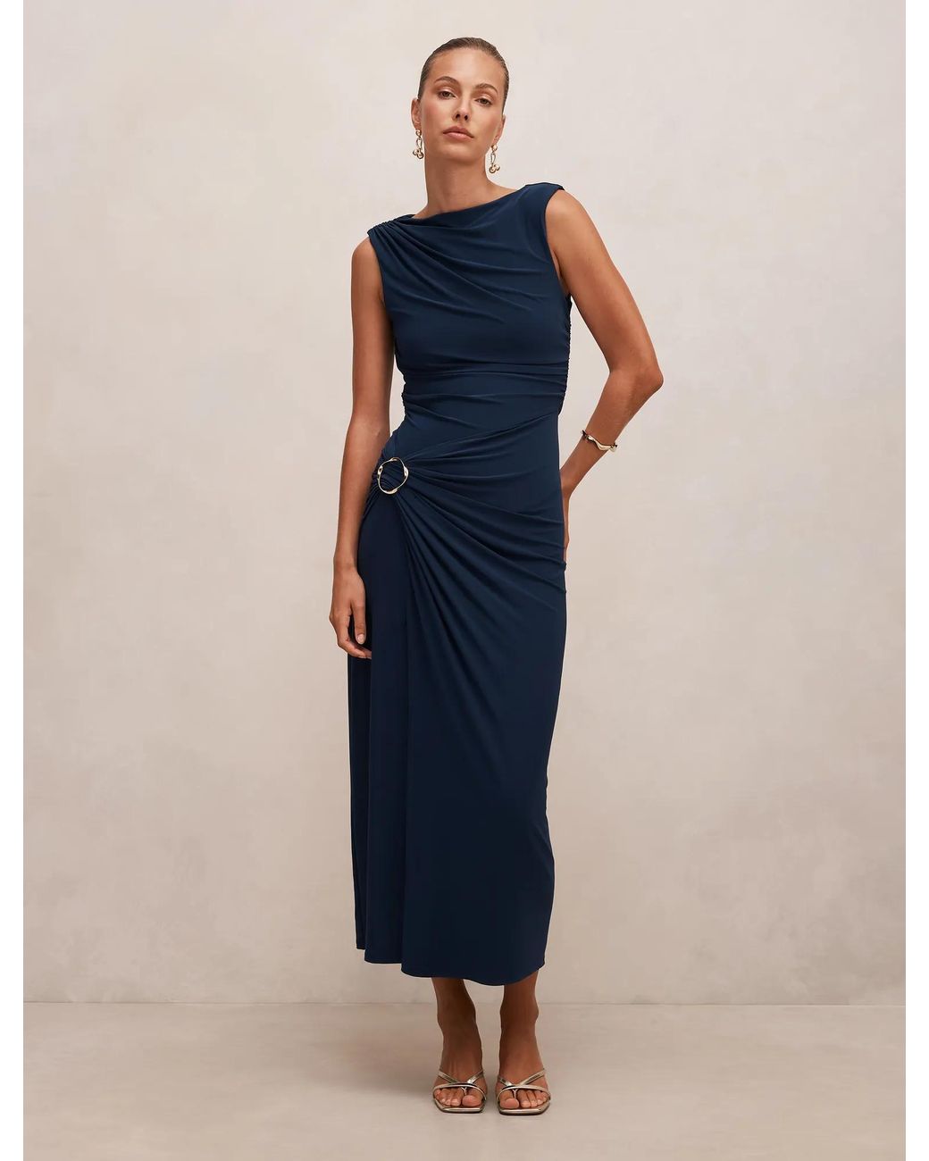 Forever New Blue Kinsley Sleeveless Jersey Dress