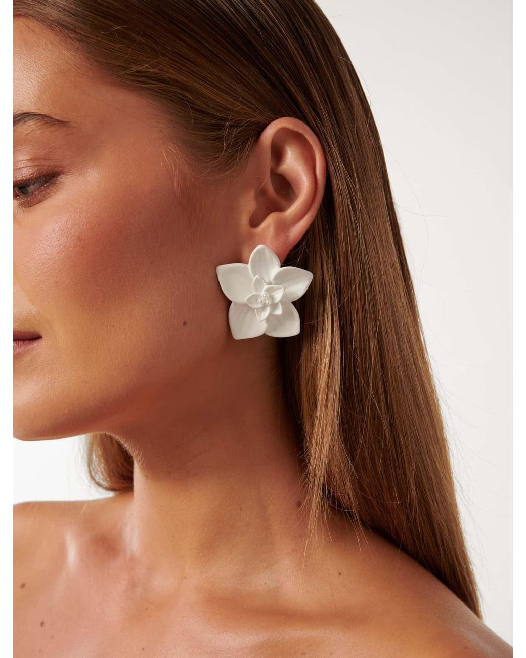 Forever New Brown Signature Frieda Flower Stud Earrings