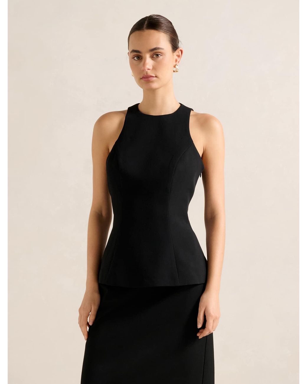 Forever New Black Dahlia Fit And Flare Top