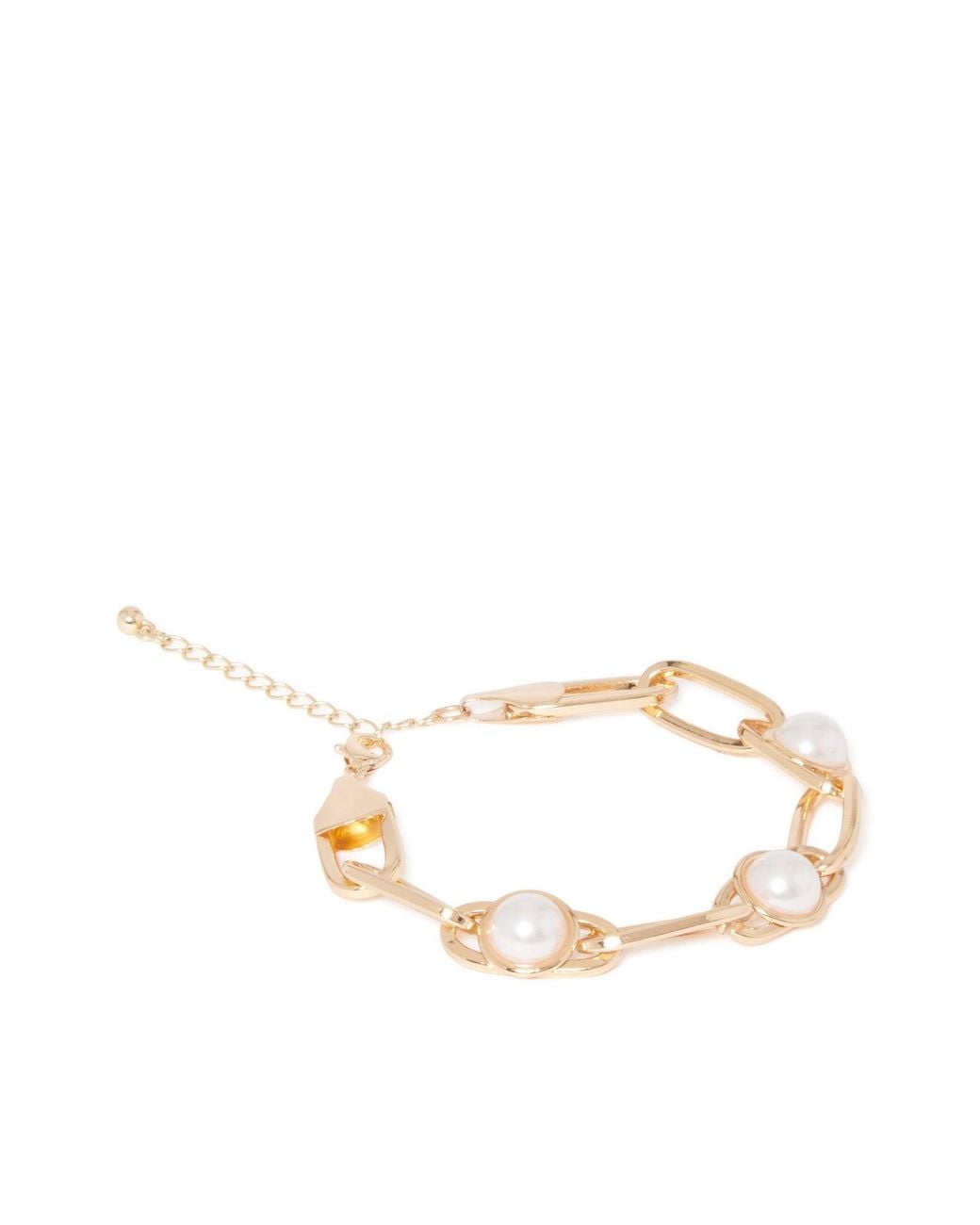 Forever New Metallic Signature Blair Link Pearl Bracelet
