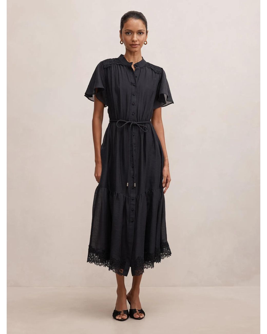 Forever New Blue Harriet Petite Lace Midi Dress