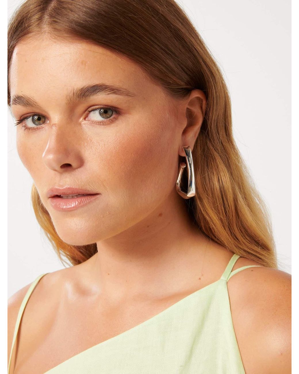 Forever New Brown Signature Lara Large Angular Hoop Earrings