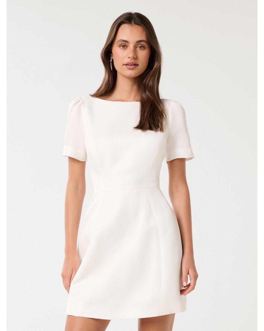 Forever New White Simone Bow Back Mini Dress