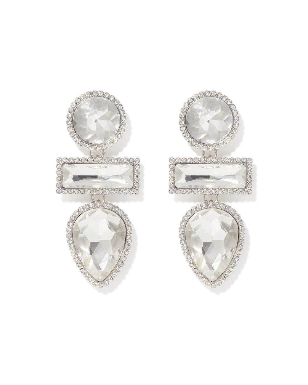Forever New White Signature Arya Teardrop Earrings