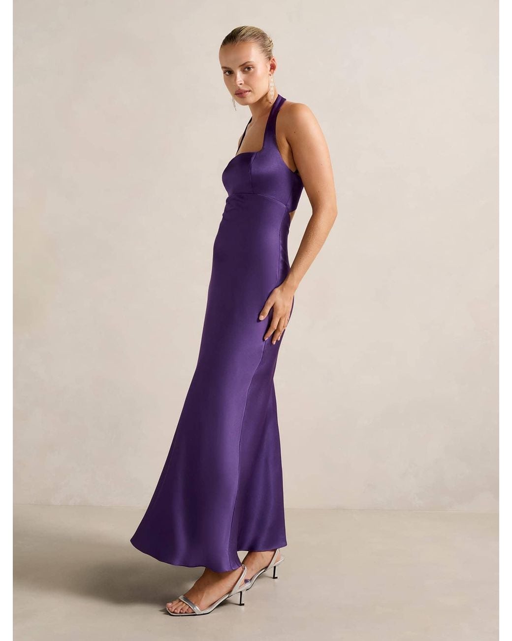 lila formal open back dress Lilac Sequined Mermaid V-neck Long Prom Dresses, SLP007 main image 1