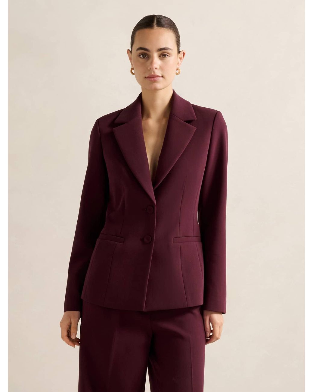 Forever New Purple Lee Nipped Waist Blazer Jacket