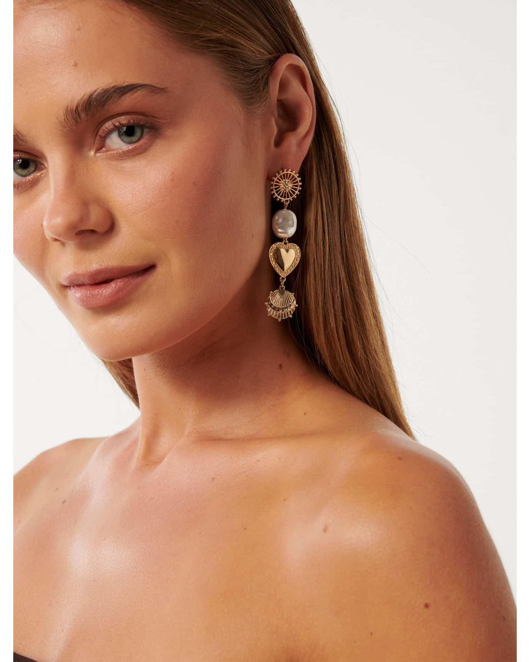 Forever New Brown Signature Claudette Drop Earrings