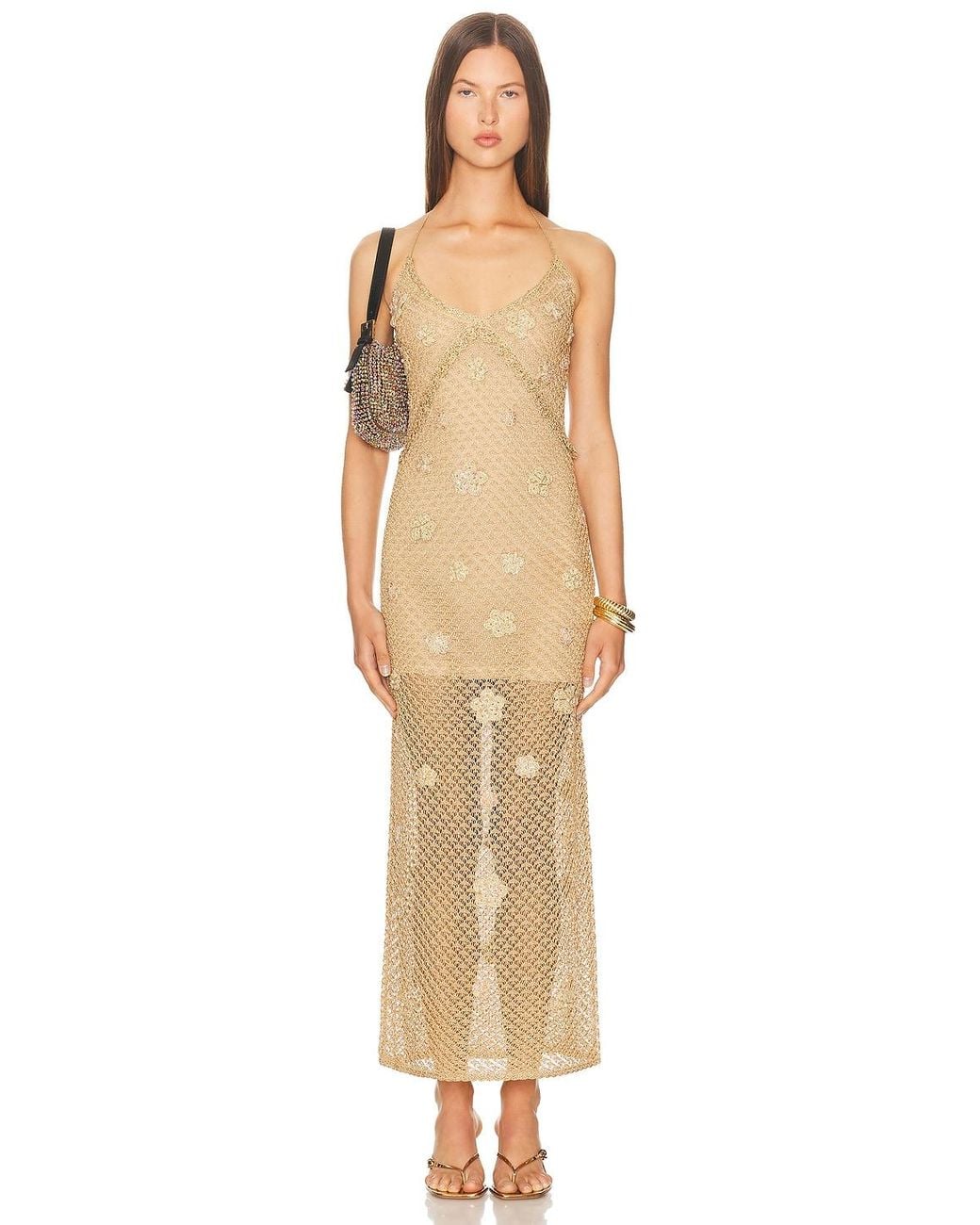 LoveShackFancy Vreya Dress in Metallic | Lyst