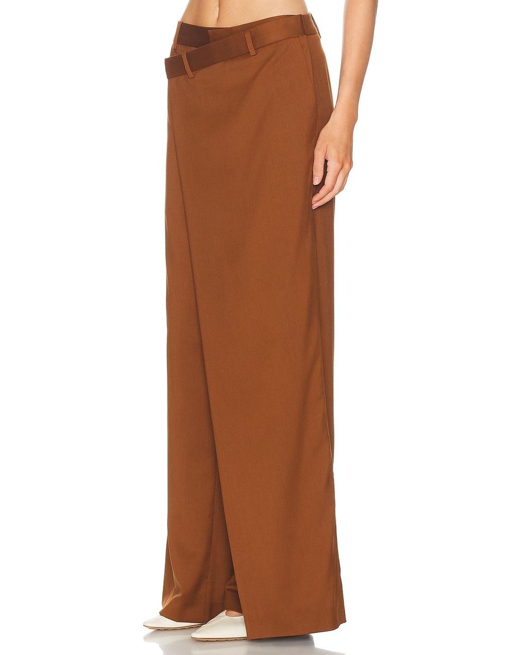 Monse Brown Fold-Over Front Trouser