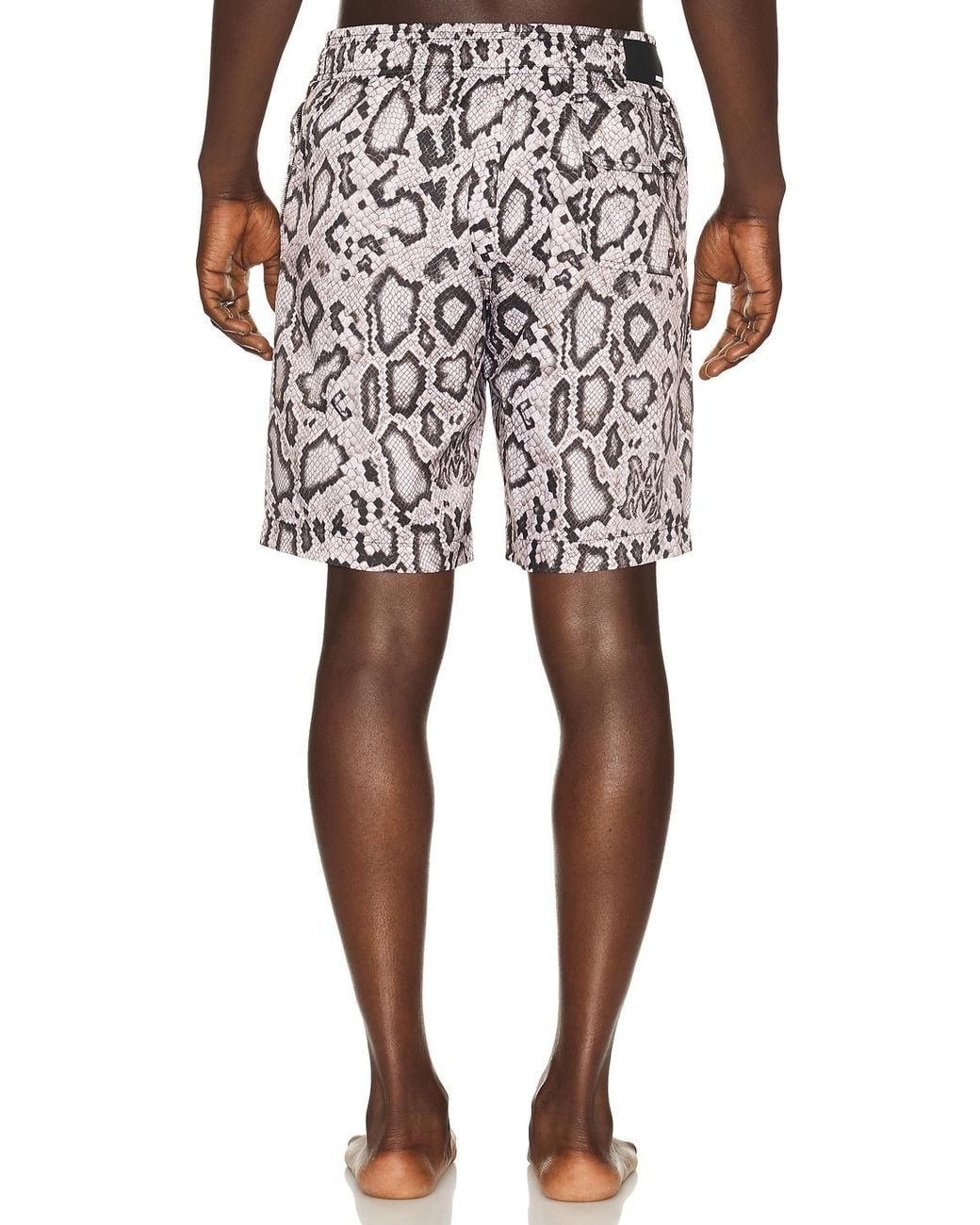 Amiri White Snake Swim Trunk for men