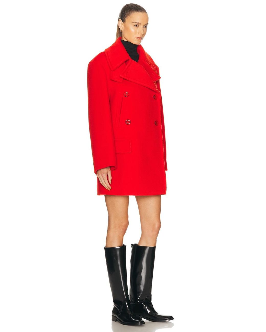 Jil Sander Red Peacoat