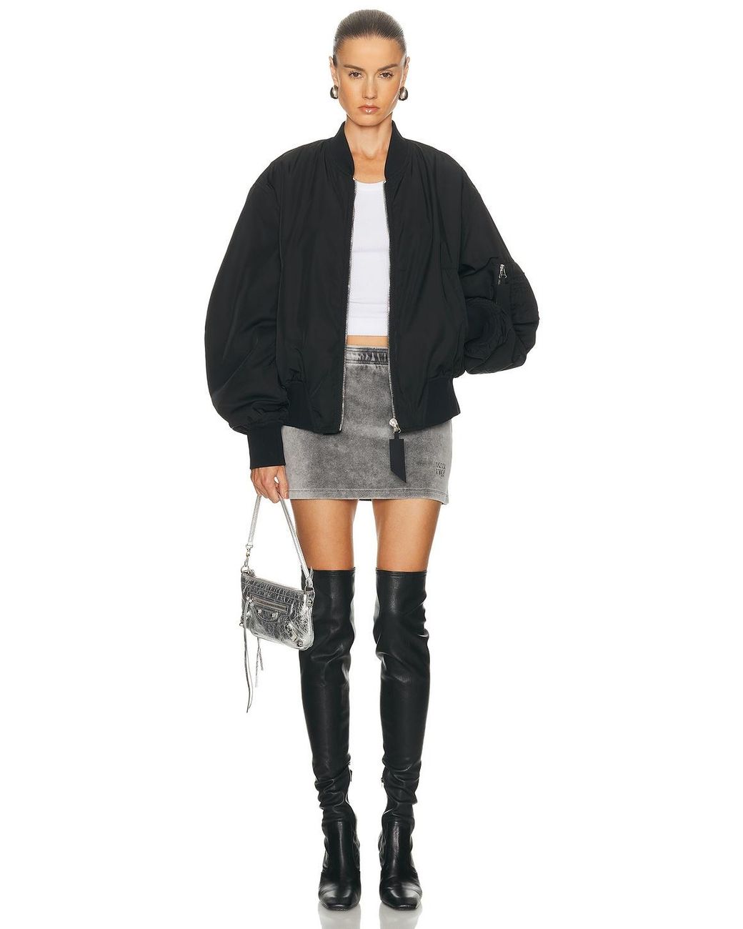 Alexander Wang Black Mid Rise Mini Skort