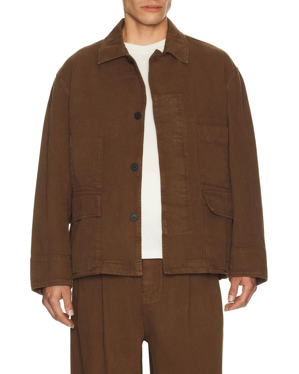 LE17SEPTEMBRE Brown Denim Field Jacket for men