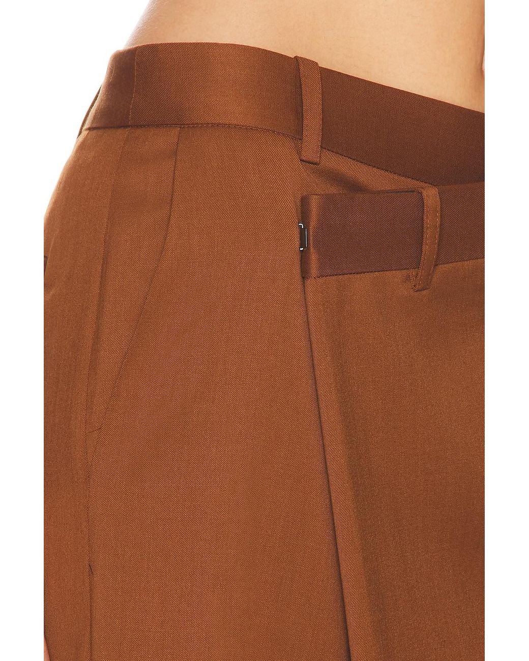 Monse Brown Fold-Over Front Trouser