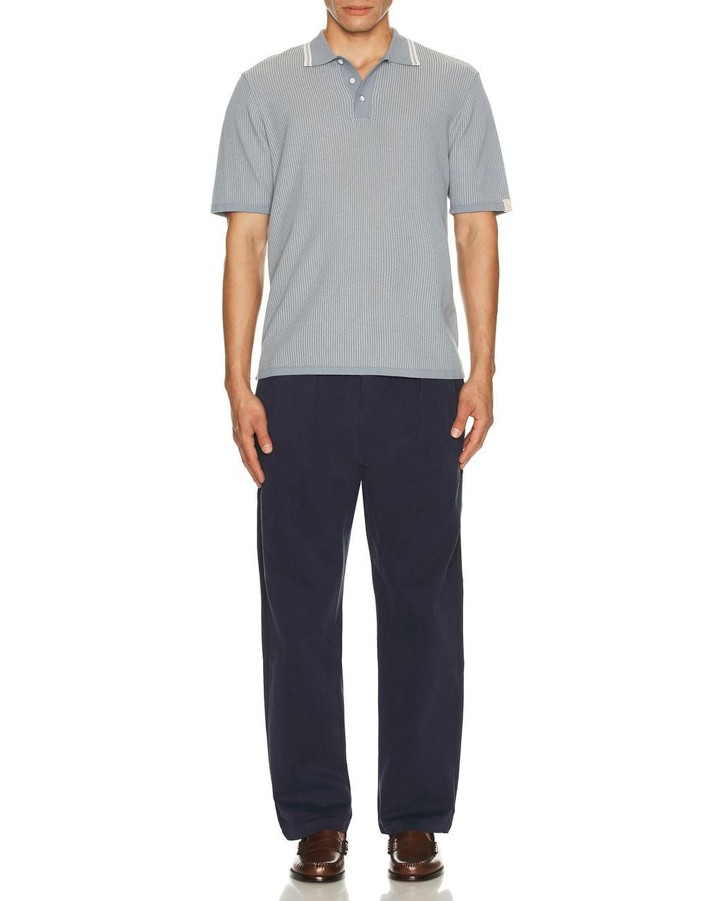 Rag & Bone Gray Harvey Tipped Polo for men
