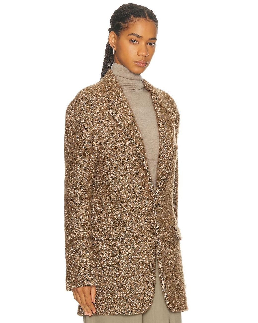R13 Brown Oversized Ragged Blazer