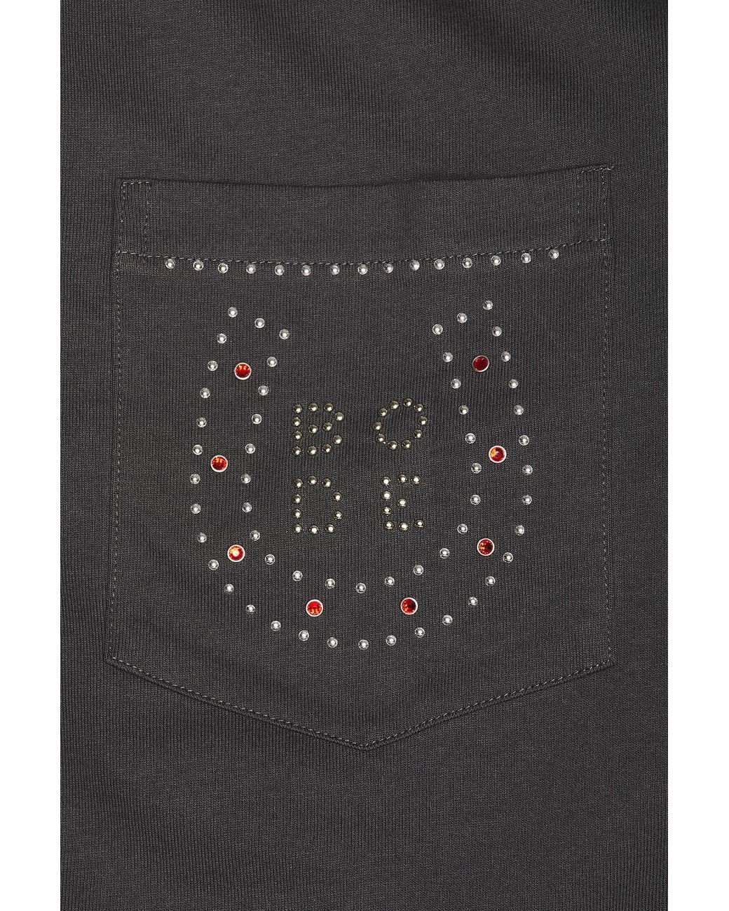 Bode Black Horseshoe Stud Pocket Tee for men
