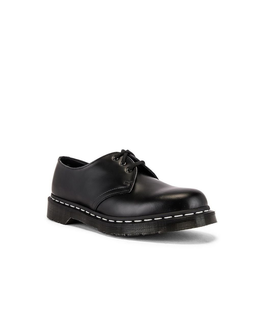 Dr. Martens 1461 White Stitch Shoe in Black for Men | Lyst