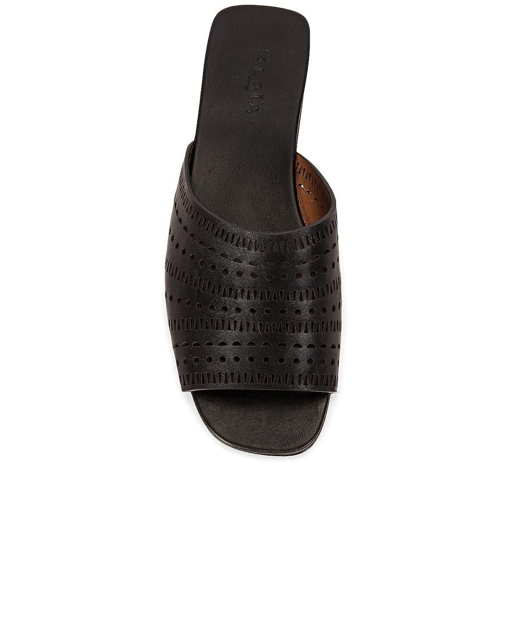Alaïa Black Vienne Leather Slides
