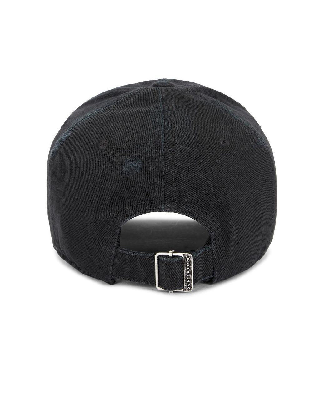 Saint Laurent Black Washed Denim Cap