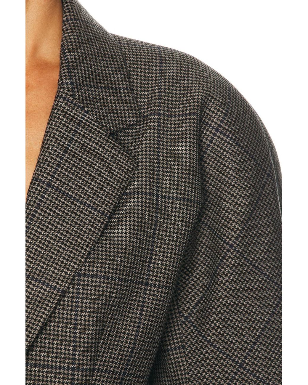 Mugler Gray Grid Wool Jacket
