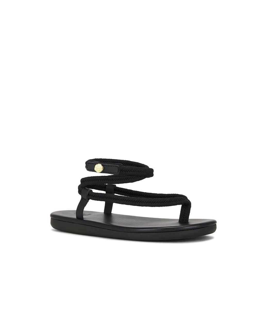 Ancient Greek Sandals Black Ormi Sandals
