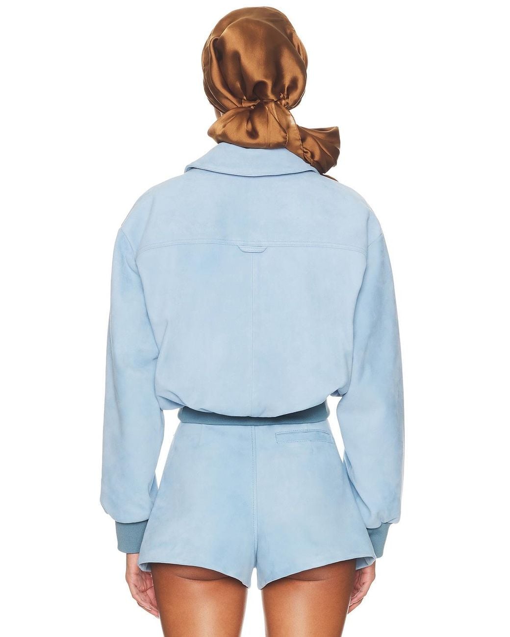 Helsa Blue The Suede Zip Bomber