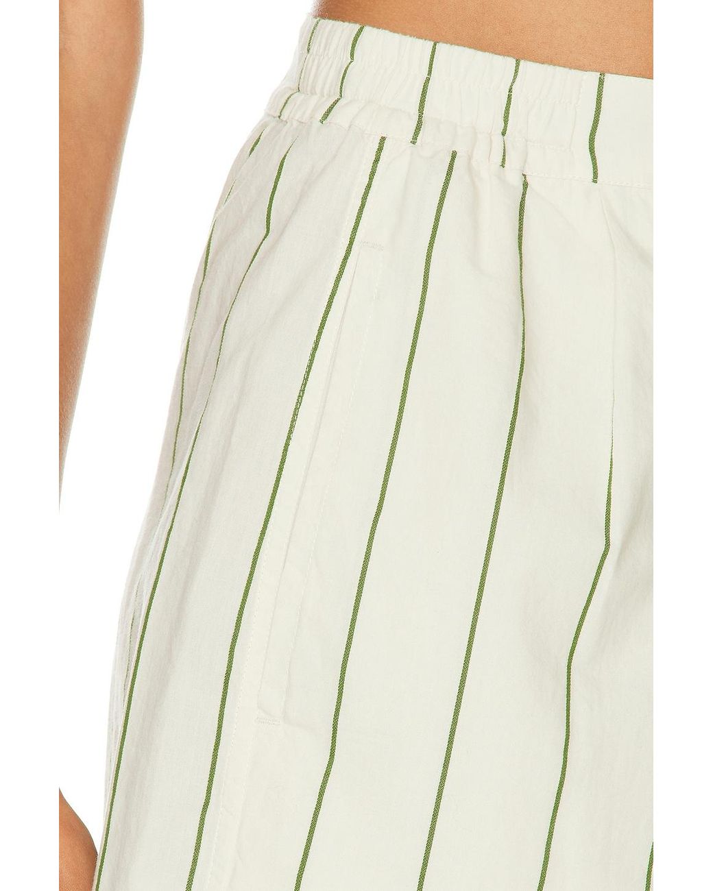 Bode White Celery Stripe Boxer Short