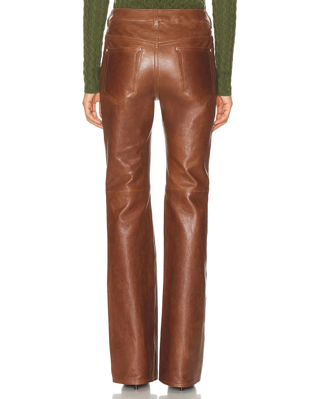 Rabanne Brown Leather Straight Leg