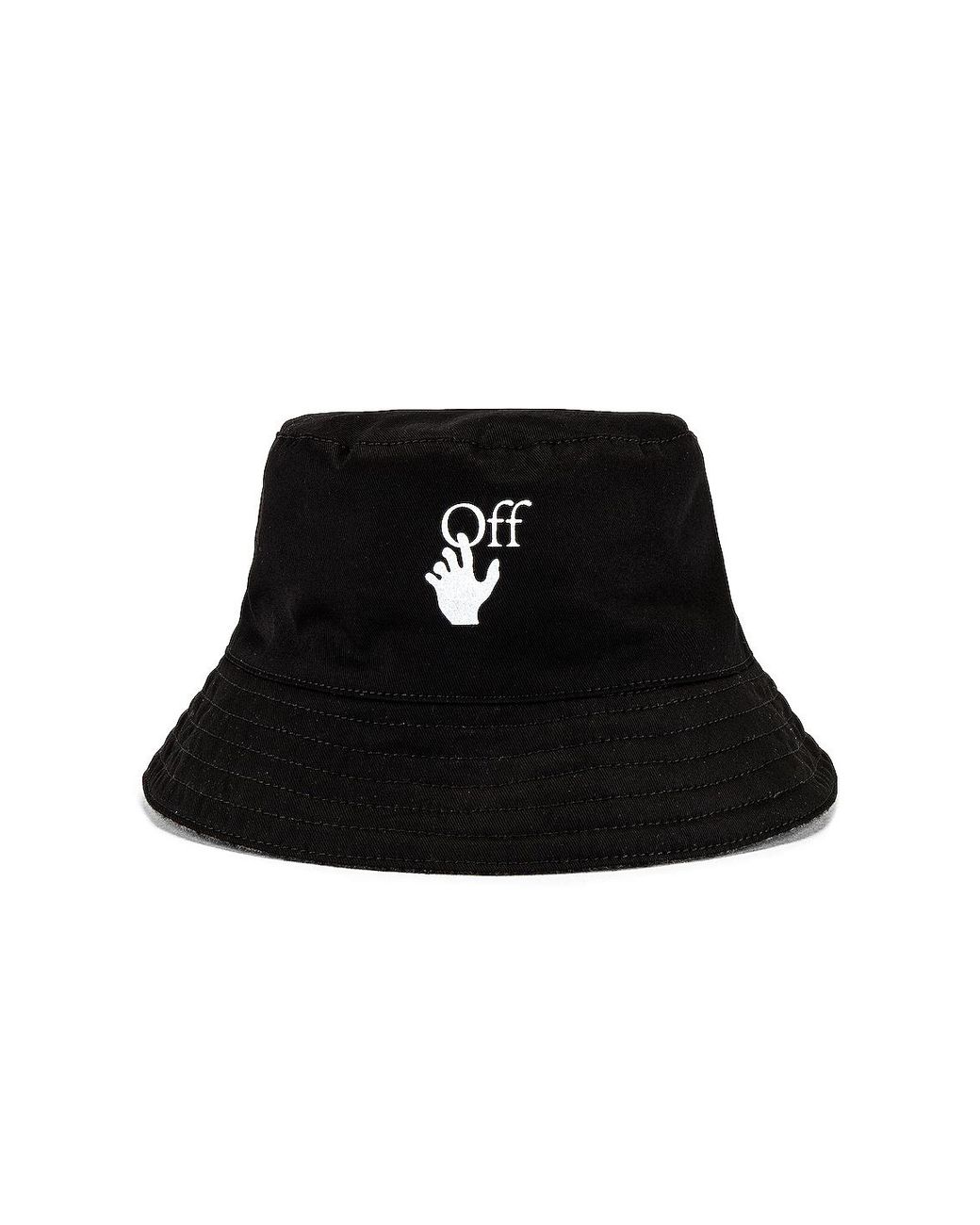 Off-White c/o Virgil Abloh Wool Bucket Hat in Black & Dark Grey (Black