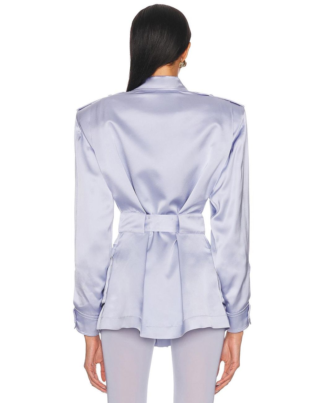 Alexandre Vauthier Blue Satin Tailoring Jacket
