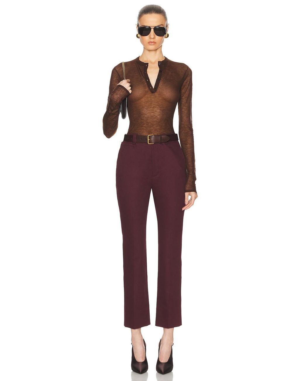 Saint Laurent Red Bootcut Pant