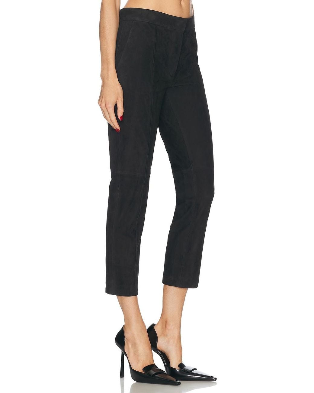 Alex Perry Black Cropped Suede Pant