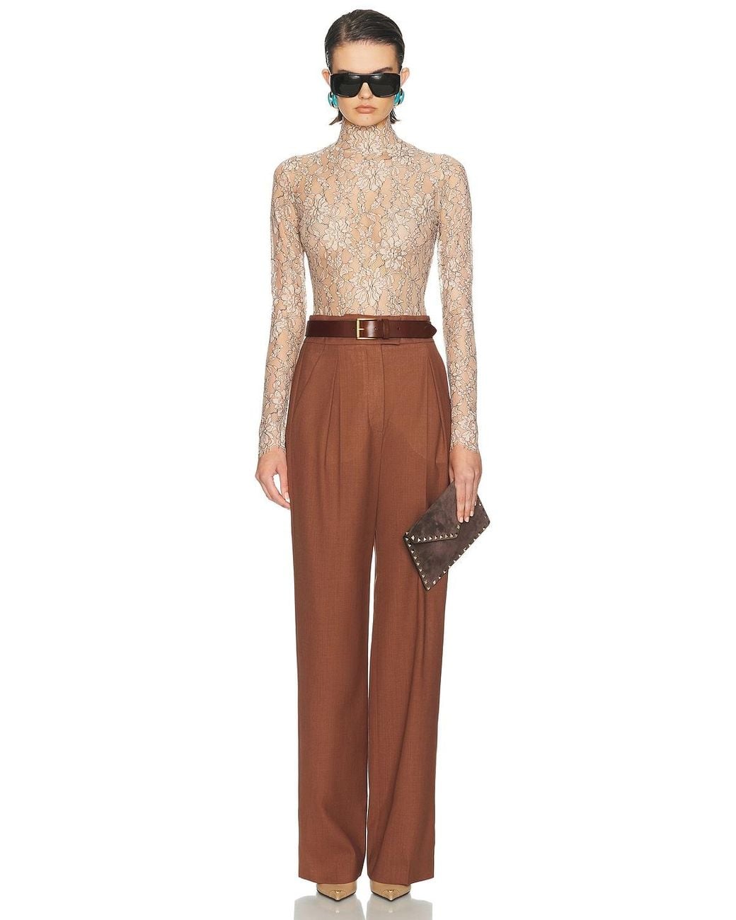 Valentino Brown Functional Suiting Pant