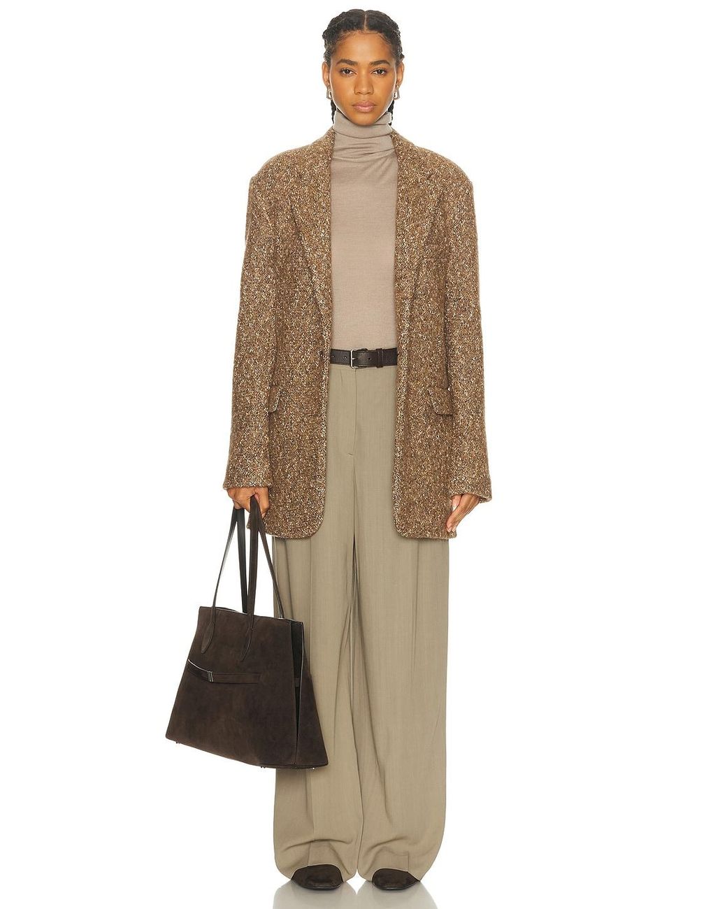 R13 Brown Oversized Ragged Blazer