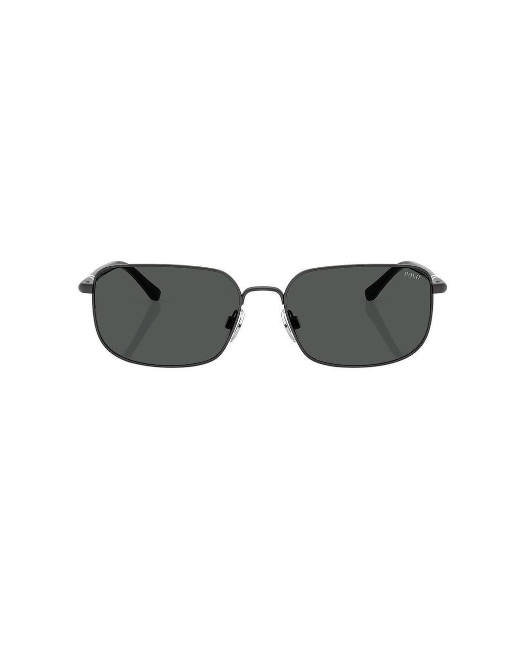 Polo Ralph Lauren Black Rectangular Sunglasses for men