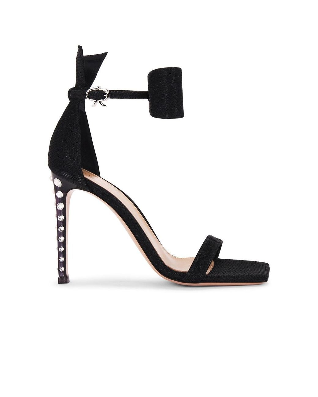 Gianvito Rossi Black Flash Bow Strap Sandal
