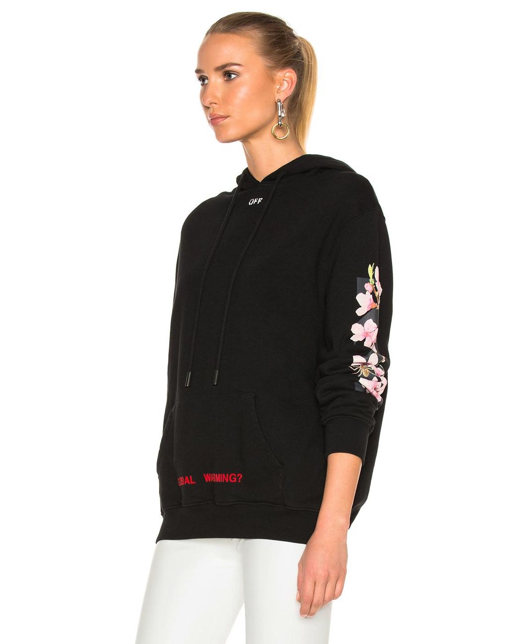 Off-White c/o Virgil Abloh Cherry Blossom Diagonal Hoodie In Black Multi |  Lyst