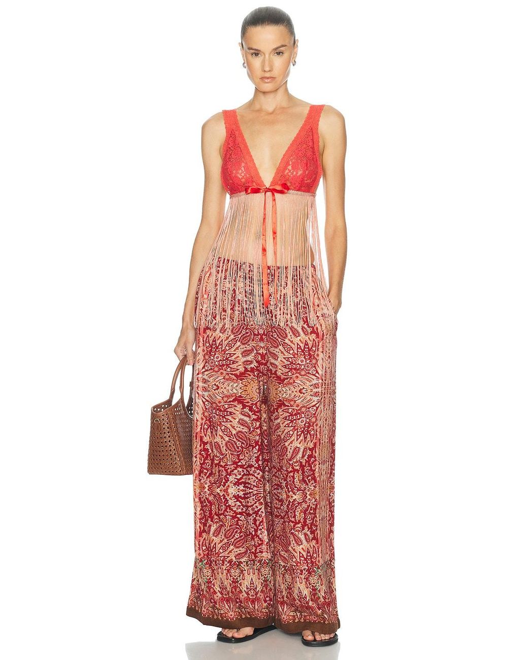 Bode Red Arrowleaf Pants