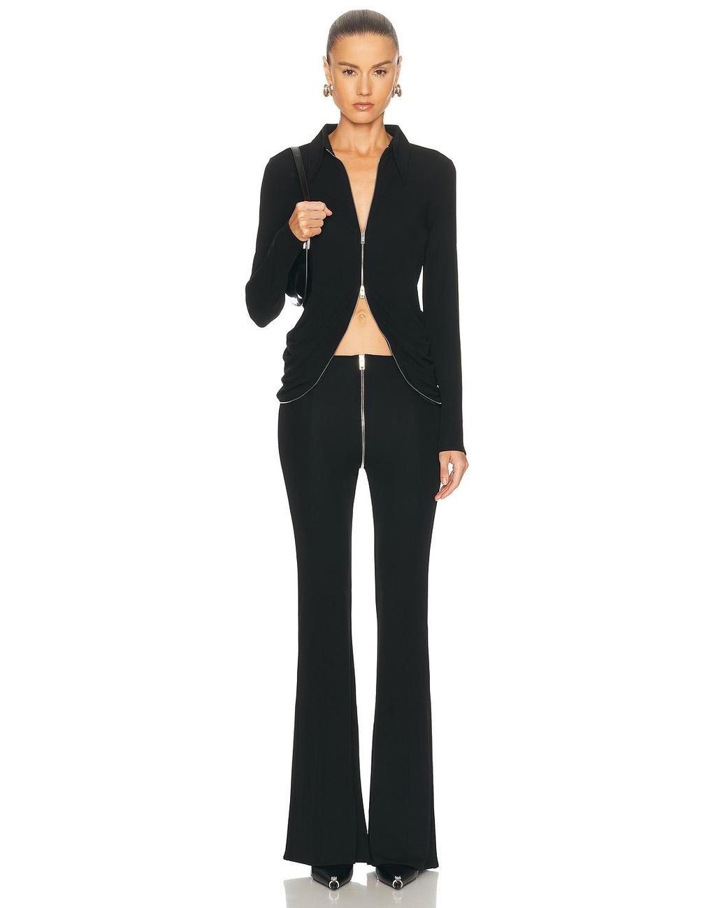 Alexander Back Alexander Wang Continuous Zipper Drape Back Shirt in Black | Lyst