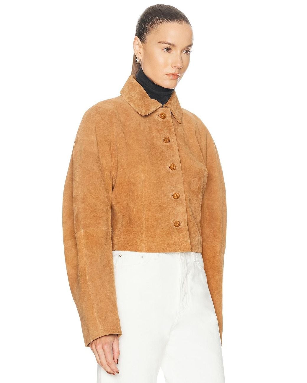 Rohe White Rounded Textured Suede Jacket