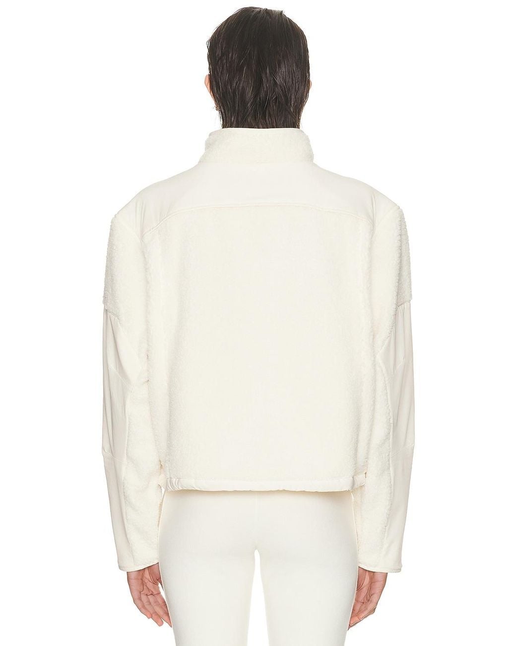 Skims White Ski Teddy Boxy Zip Up Jacket